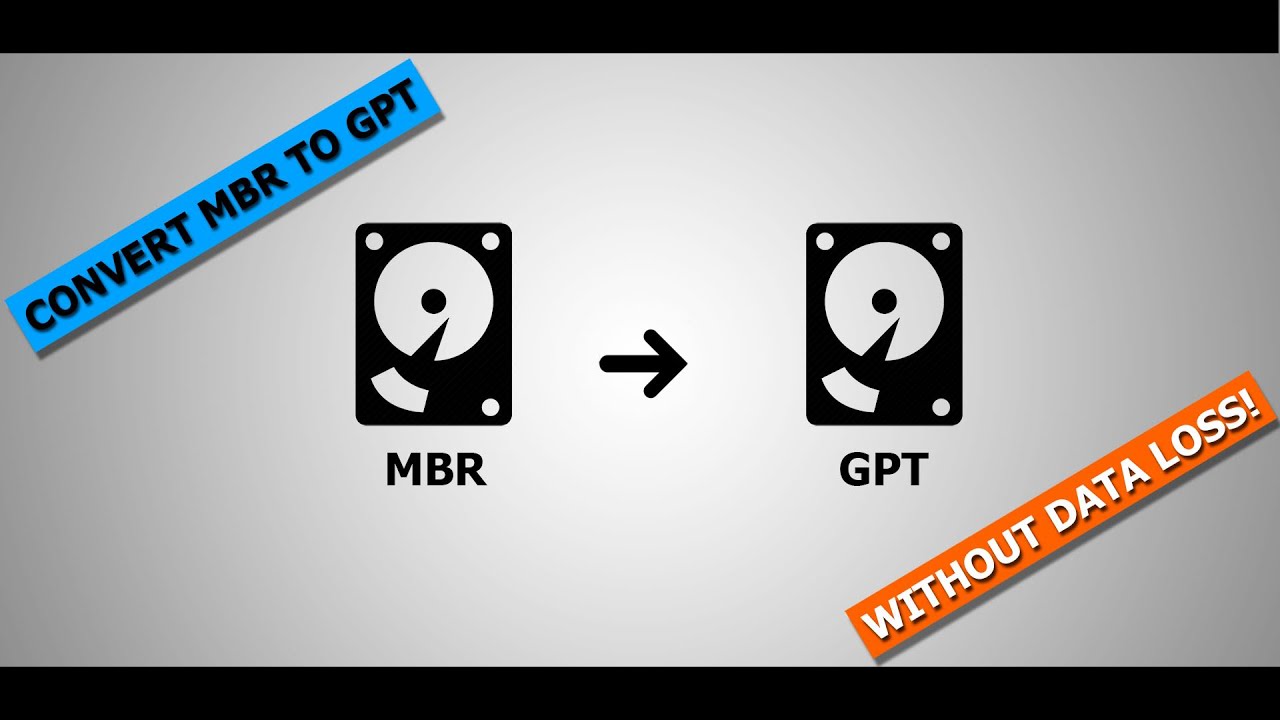 How to convert MBR to GPT without losing data - YouTube