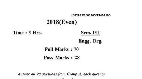 || Engineering Drawing || previous years Question paper 2018 1st, 2nd semester diploma sbte bihar