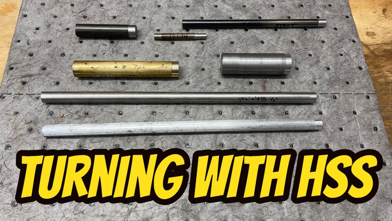 Turning various material using HSS for comparison on the Vevor mini ...