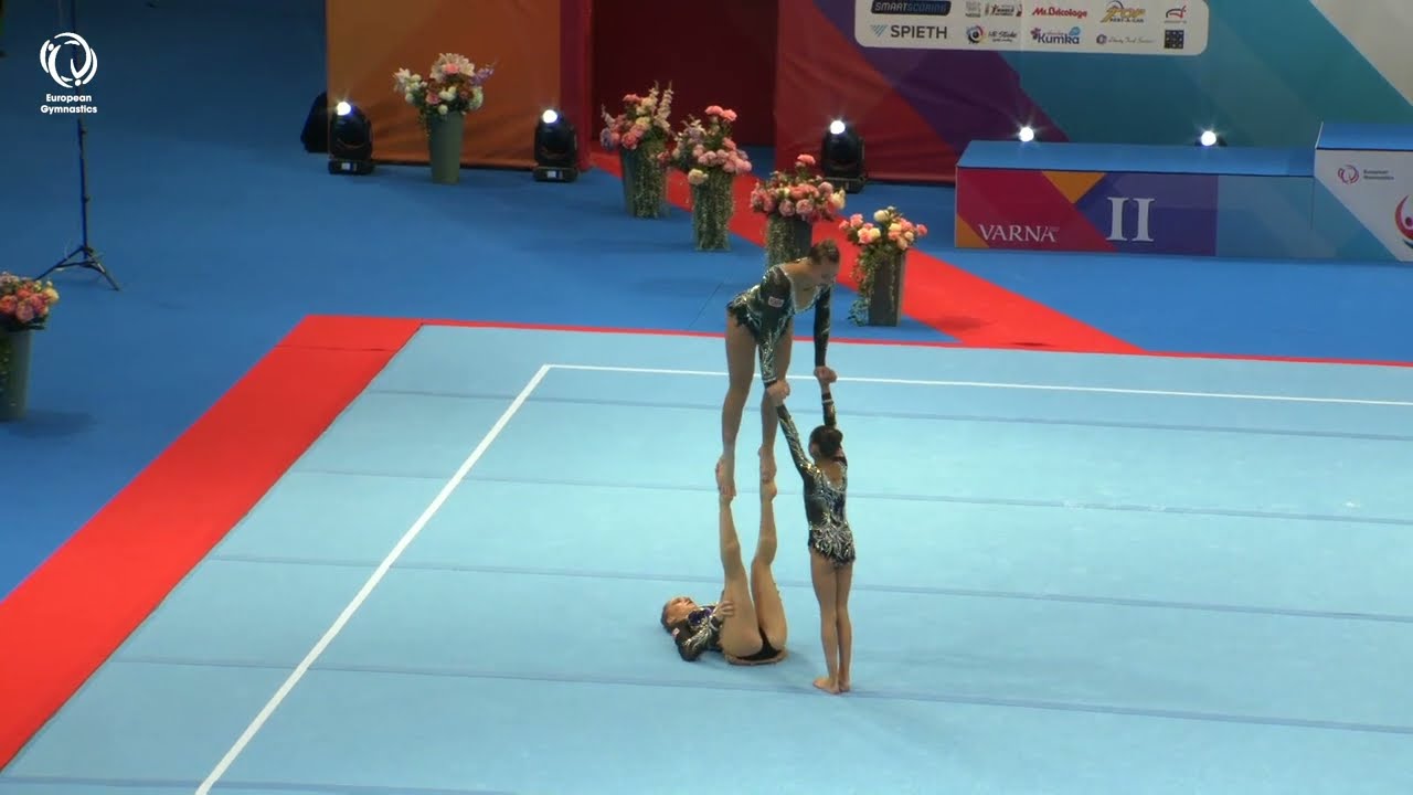 Ruby Bray, Abi Read & Emma Farraj (GBR) - 2023 ACRO European silver medallists, Junior Balance