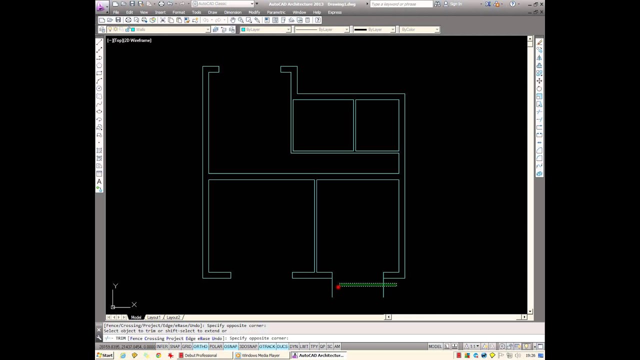 AutoCAD How To Draw A Basic Architectural Floor Plan YouTube