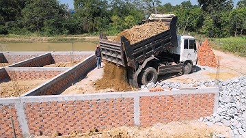 Started project!! Bulldozer D20p Pushing Soil Filling House
