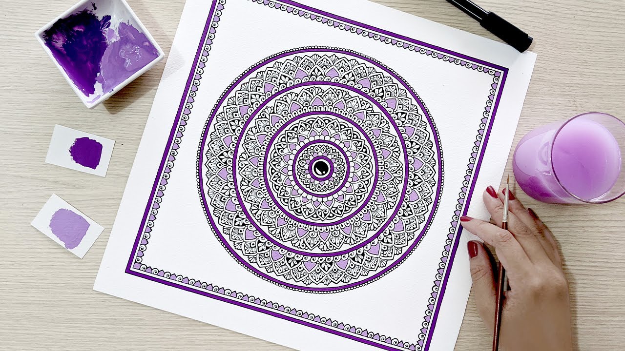 How to draw MANDALA ART for beginners || Easy Gouache Mandala Art || step by step tutorial