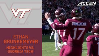 Ethan Grunkemeyer Highlights vs. Georgia Tech