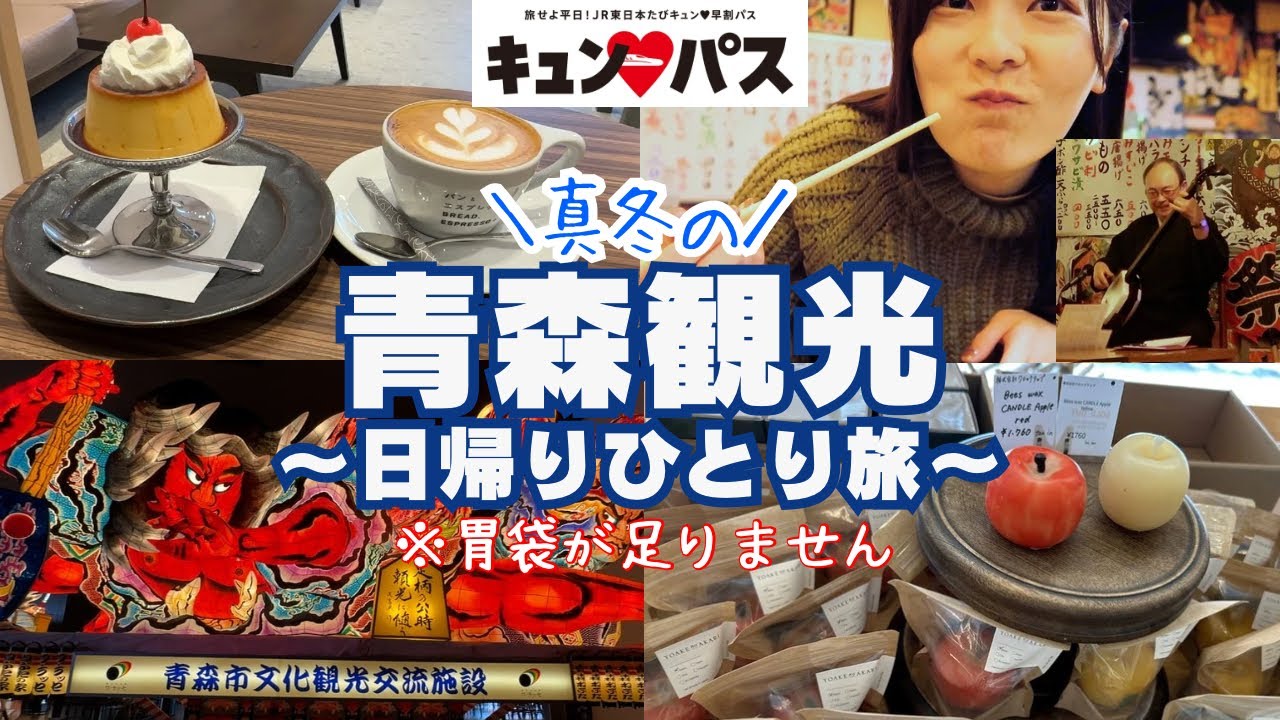 【女ひとり旅】雪の青森！日帰り弾丸旅行🍎