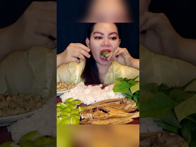 nikmatnya ikan asin sambal goang tempe ditambah petai muda #mukbang