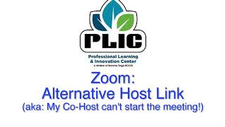 Zoom: CoHost Start/Join Link