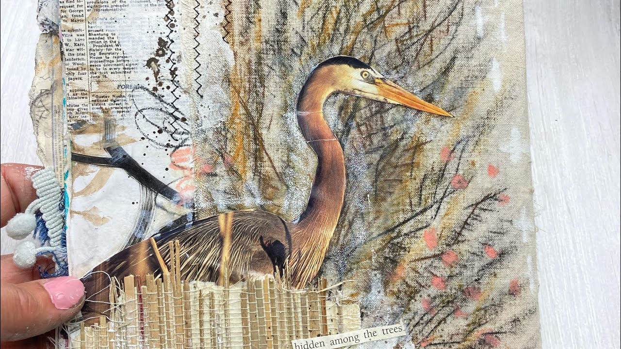 How to use rubbing transfer technique and fabric for your journal pages