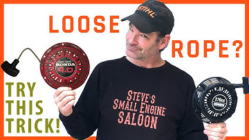 EASY TRICK To Tighten A Limp Starter Rope That Won