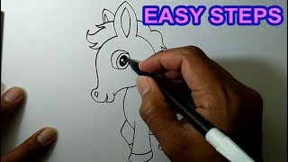 draw easy jeffy steps horse