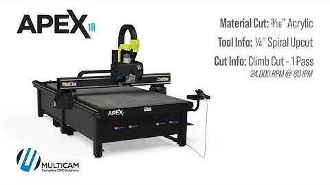 MultiCam | APEX1R Router Cutting 3/16” Acrylic