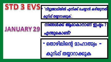 VICTERS STD 3| EVS |WORKSHEET|JANUARY 29