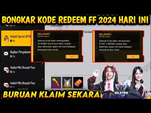 KODE REDEEM FREE FIRE TERBARU 25 Maret 2024 HARI INI 100% WORK