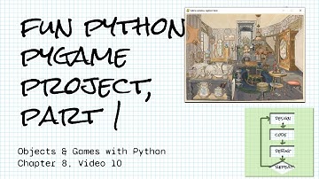 Fun project with Python and pygame, part 1; Objects & Games with Python Chapter 8 Video 10