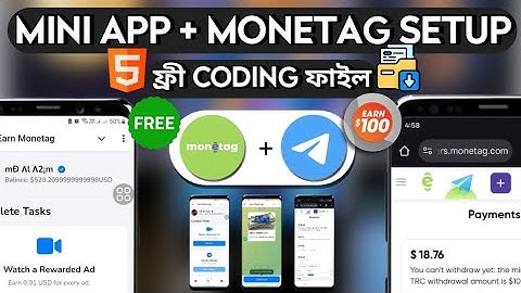 Complete Guide! Telegram Bot Create + Monetag Income Setup সেল্ফ ক্লিক করে ইনকাম করুন BasicTouchPro