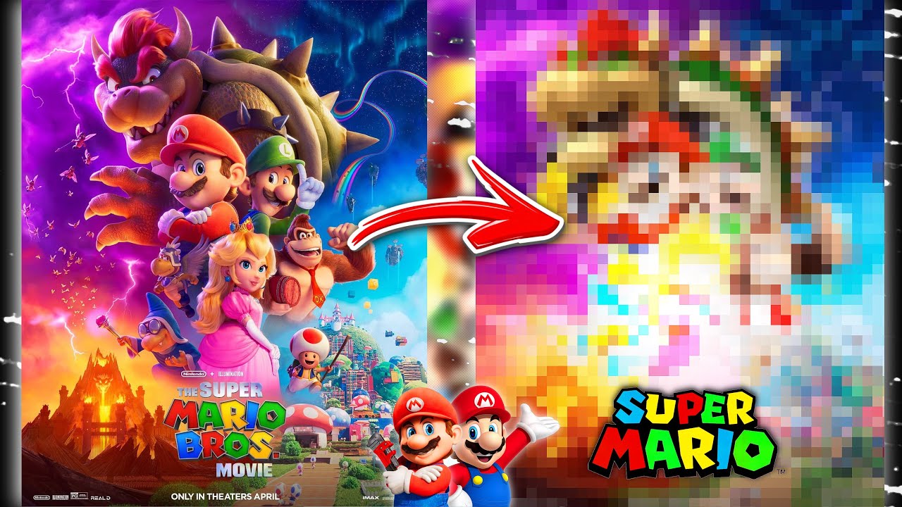 RECREATING the SUPER MARIO BROS Movie POSTER but with the VIDEO GAME DESIGNS!