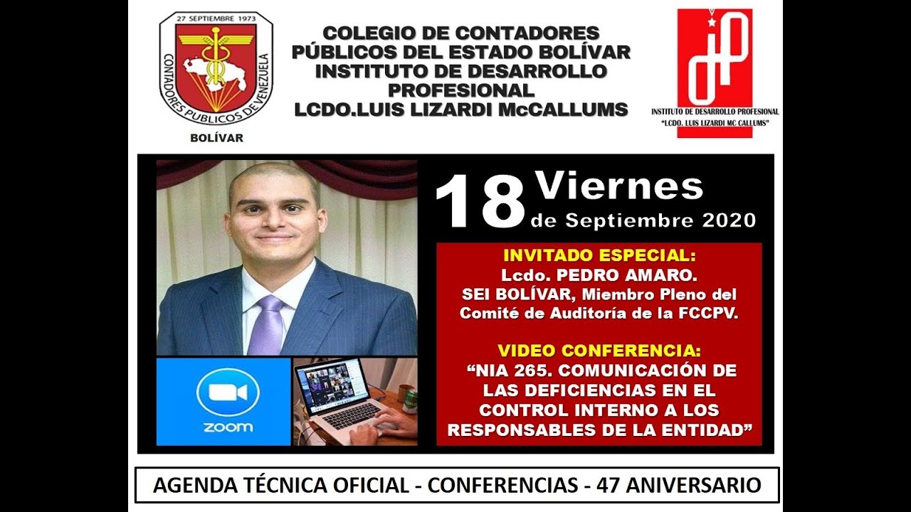 NIA 265.COMUNICACIÓN DE LAS DEFICIENCIAS EN EL CONTROL INTERNO. LCDO.PEDRO AMARO.47 ANIVERSARIO