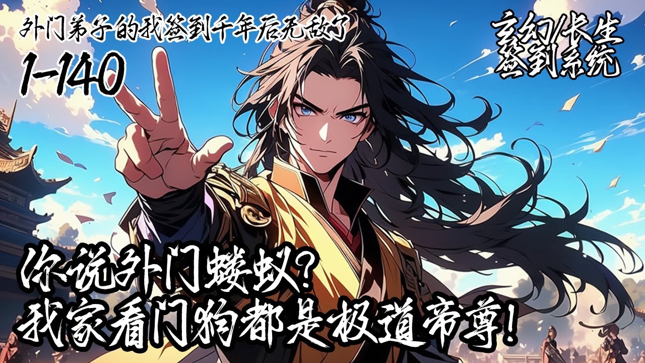 《外門弟子的我簽到千年後無敵了》1-140，我穿成外門弟子，覺醒每日簽到系統。每天簽到就能得到各種獎勵，開局第一簽便是修仙頂級聖體，從此走上了開掛修仙的道路。#玄幻 #穿越 #系统