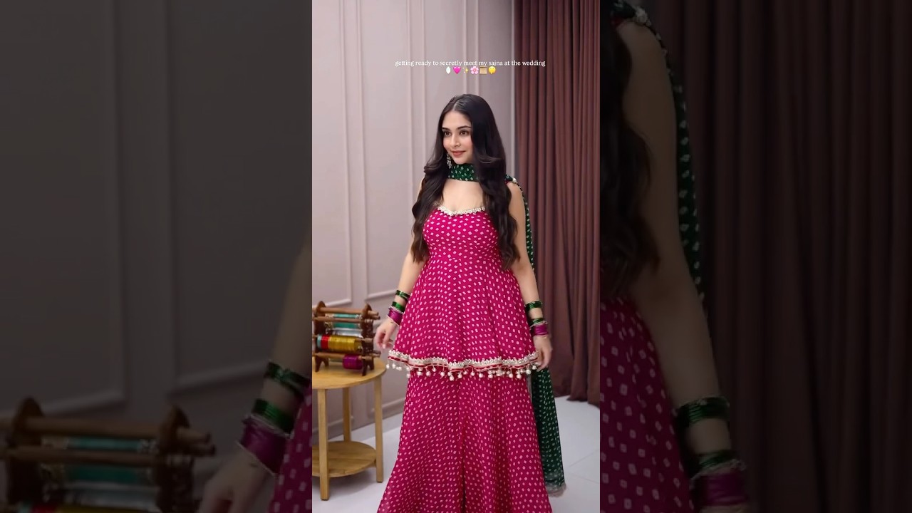 Pink Bandhej Print Suit – Palazzo & Dupatta Set
