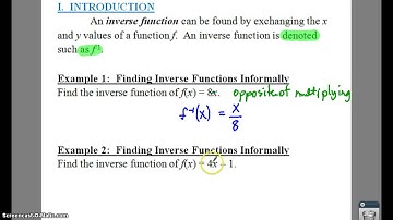 PC: 1.6 Notes: Example 1 - Finding Inverse Functions
