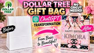 Transform a Dollar Tree Gift Bag With ChatGPT | Easy DIY Party Favor