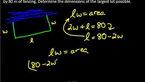 Using Quadratics to Quickly Find the Maximum Area of a 3 Sided Fence Given a Certain Perimeter