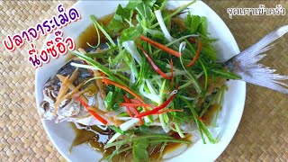 ปลาจาระเม็ดนึ่งซีอิ้ว เมนูอาหารเหลา ทำกินเองง่ายๆที่บ้าน|steamed pompano fish with soy sauce |ep.169