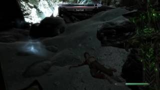 Skyrim Frost troll glitch - Ice shout breakdance
