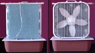 DIY Evap Air Cooler! (Simple 'Box Fan' Conversion)  Homemade Evap Air Cooler! New Design! Easy DIY