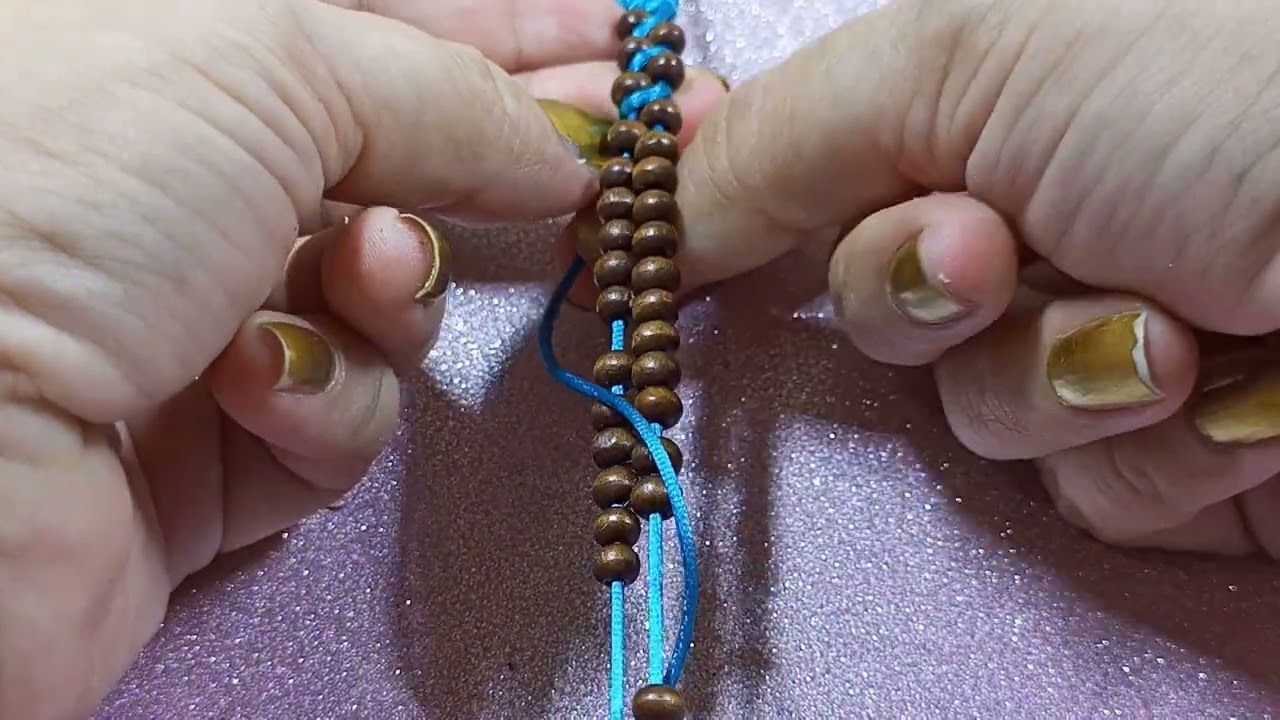 Pulsera con piedras de madera. como hacerla rápida y fácil
