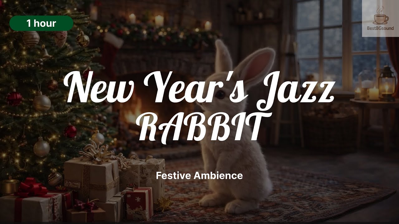 Cute Rabbit & Cozy Christmas Jazz 🎄🔥 Warm Winter Ambience
