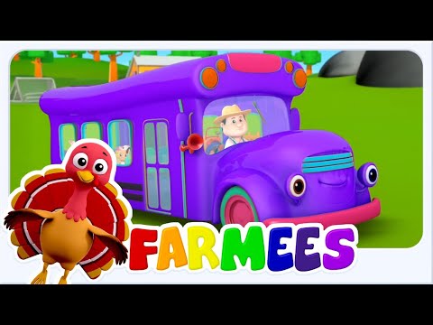 Okul Otobüsündeki Tekerlekler + Tekerlemeler ve Bebek şarkıları - Farmees