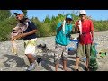 PESCADORES PESCAN UN PATO EN EL RÍO Y PECES PARA COCINAR - Pesca con Atarraya
