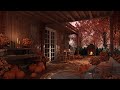 Cozy Fall Porch Ambience with Autumn Sounds &amp; Crackling Autumn Fireplace