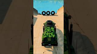 Army Bus Vs Three Black Tayar - Beamng drive ! #beamng #shorts #beamngdrive #gaming