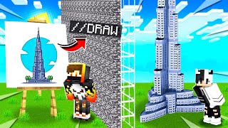 MINECRAFT NOOB VS PRO : i Cheated with DRAWING MOD ep2