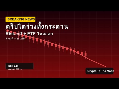 ทำไมคริปโตร่วงทั้งกระดาน 5 พฤศจิกายน 2568 — เฟดไม่ลดดอกเบี้ย, ETF ไหลออก, BTC หลุดแนว 200 วัน