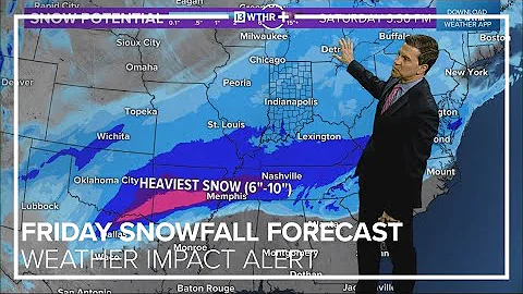 Friday snowfall forecast and arrival times for Indiana | Weather Impact Alert