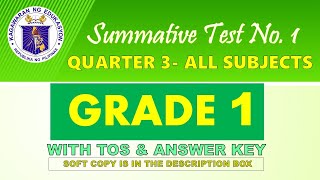 GRADE 1 Q3 SUMMATIVE TEST NO.1 - WITH TOS & ANSWER KEY