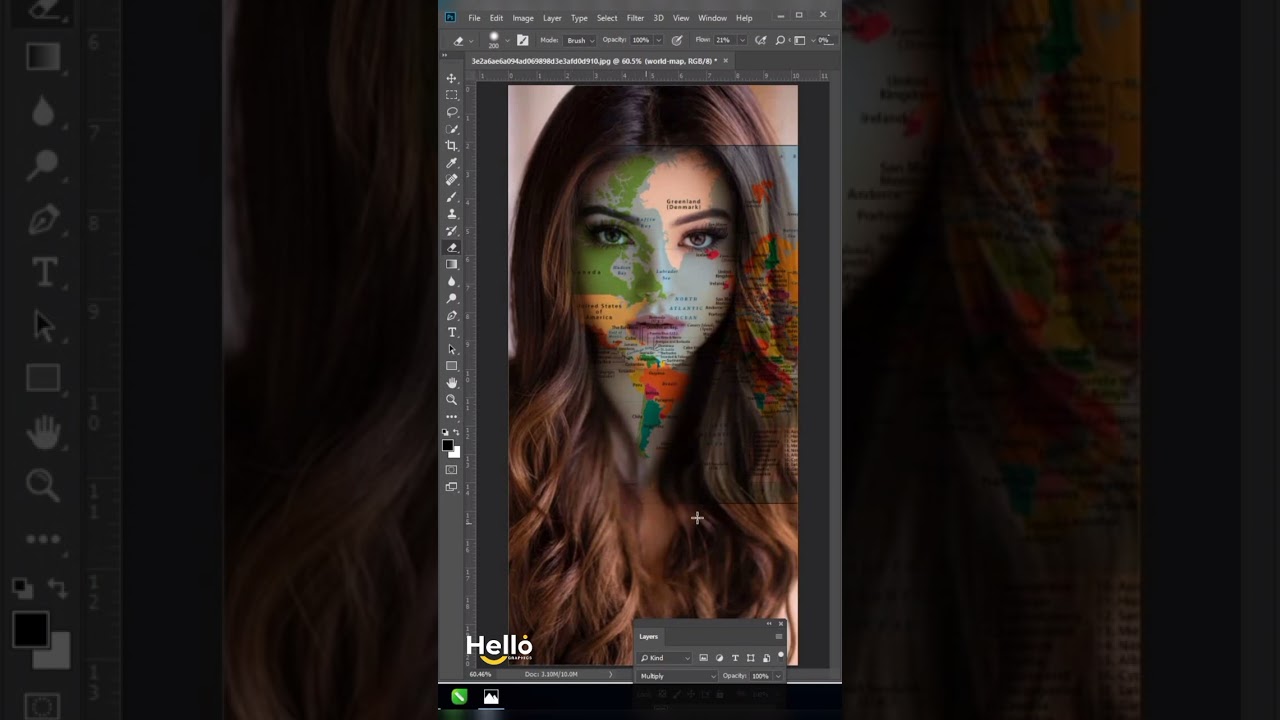 How to create a double exposure map face edit