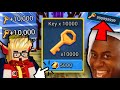 Spending 10,000 G-cubes on KEYS - Bedwars Blockman Go