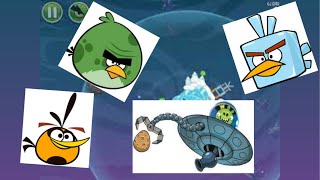 Bubbles and Ice Bird play Angry Birds Space: Cold Cuts, Ice Bird unleashed!