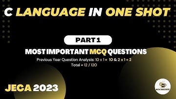 WB JECA 2023 PREPARATION || C Programming Language || Part 1 || Most Important MCQ Questions.