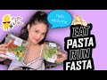 mukbang coldpasta and ceasar salad with soundcard unboxing #mukbang#unboxing