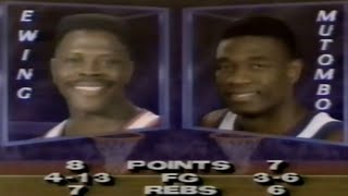 Patrick Ewing (22pts/17rebs/5blks) vs Dikembe Mutombo (16pts/16rebs/6blks) (1993)