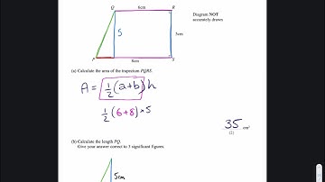 June 2011 Paper 4H 2 Question 6 IGCSE Maths Edexcel Mathematics Area Trapezium Pythagoras