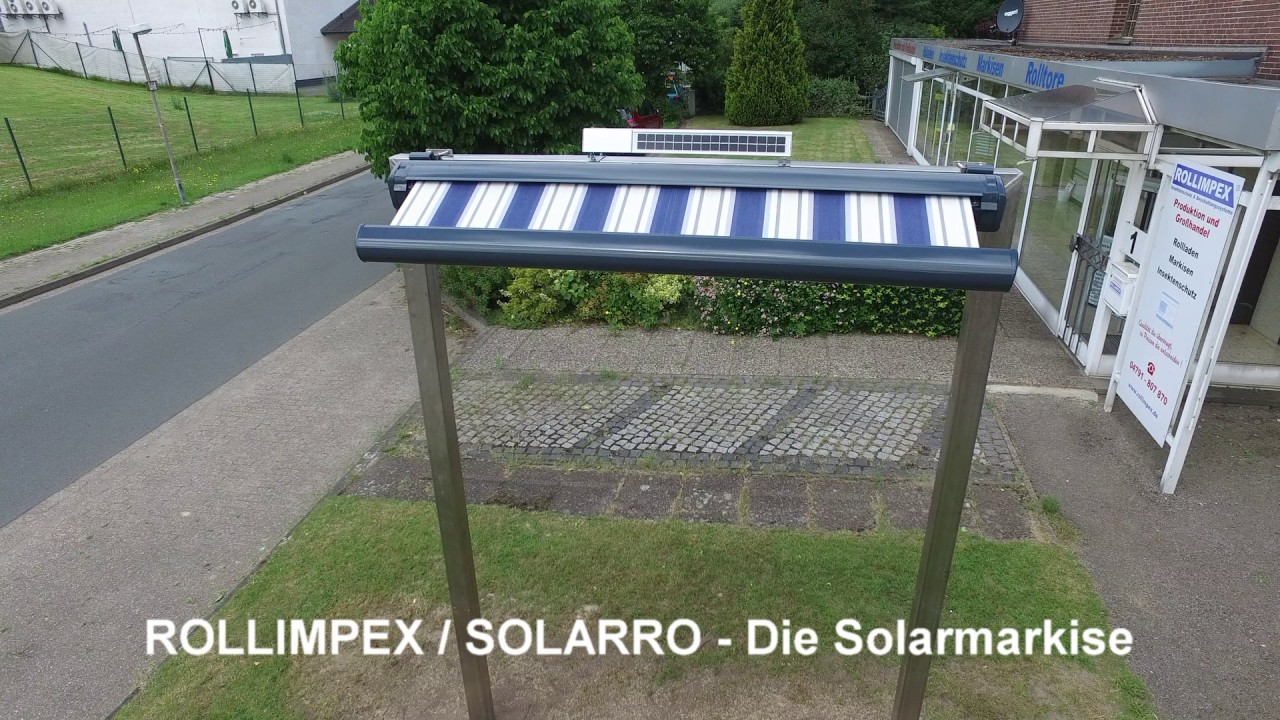 Solarmakise - Markise mit Solar-Antrieb - SOLARRO von ROLLIMPEX - YouTube