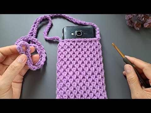 DIY Tutorial Crochet phone bag Honeycomb stitch pattern - YouTube DIY Tutorial Crochet phone bag Honeycomb stitch pattern - YouTube