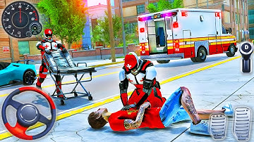 Ambulance Emergency Driving Simulator - Doctor Hero Flying Robot Rescue - Android GamePlay