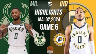 indiana pacers vs milwaukee bucks Game 6 Full Highlights  2 march 2024 ECR1